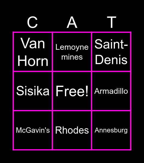 Cat's BIRTHDAY :D Bingo Card