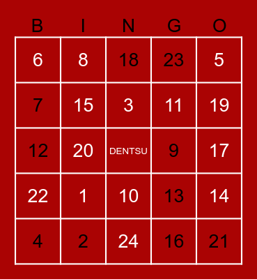 DENTSU'S LUCKY TIME Bingo Card