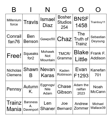 Infamous Internet Foamers Bingo Card