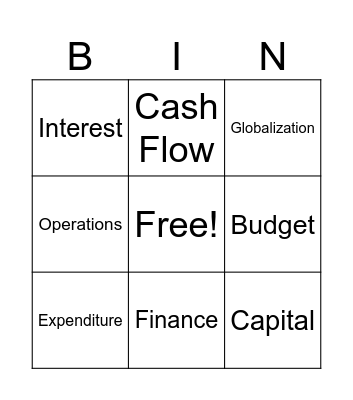 Business Bingo Card