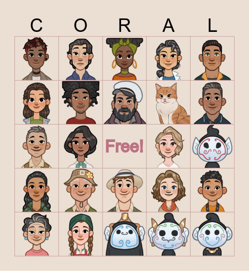 Coral Bingo 1 Bingo Card