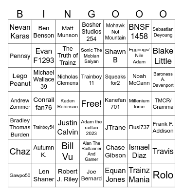 Infamous Internet Foamers Bingo V5 Bingo Card