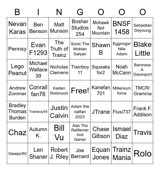 Infamous Internet Foamers Bingo V5 Bingo Card