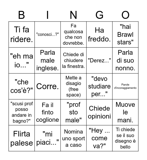 Giana Bingo Card