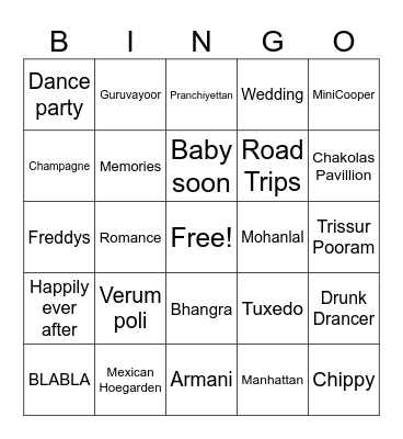 Sreevel Vidhya Bingo Card