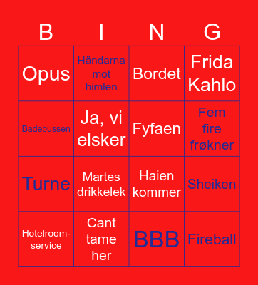 17. mai BINGOOOOO Bingo Card