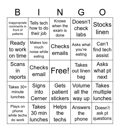 TECH ASSIST BINGO Card