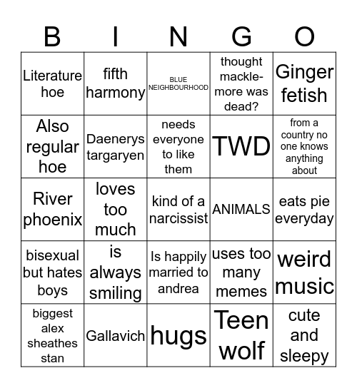 @ianggallagher bingo :-) Bingo Card