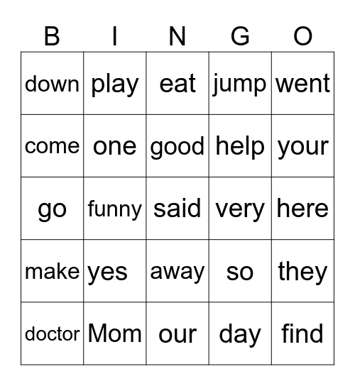 You Rock! Bingo Card