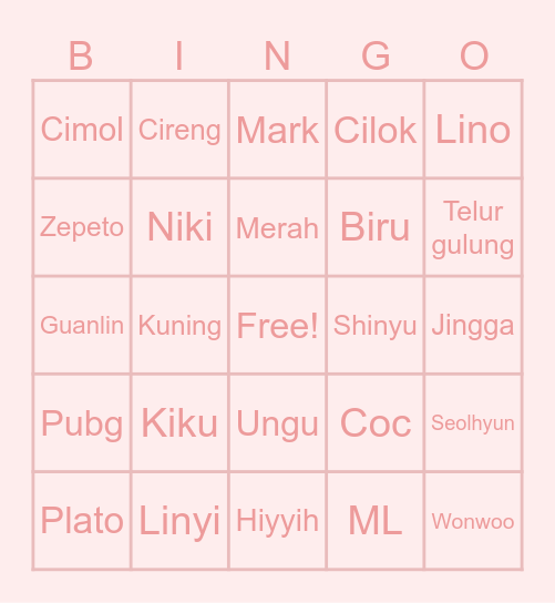 DMSEOLHYUN95 Bingo Card