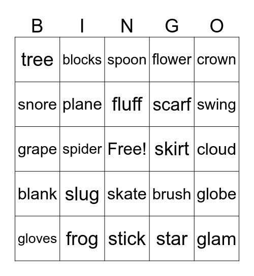 Blends Bingo Card