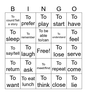 Stem Changers English Bingo Card
