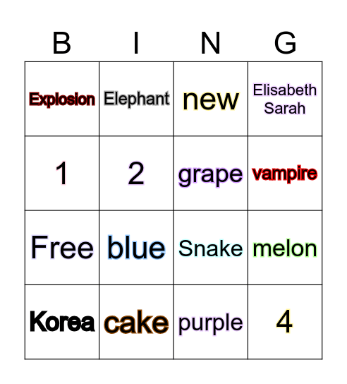 Ee BINGO Card