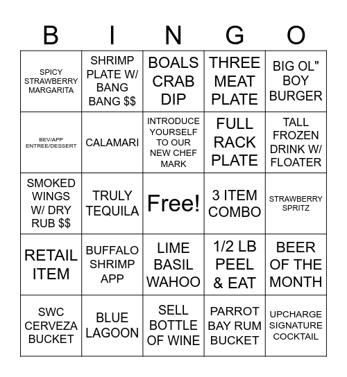 SALTWATER COWBOYS Bingo Card