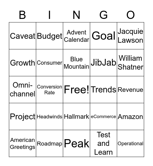 Buzzword Bingo Card