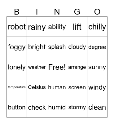 Unit 6 & 7 Bingo Card