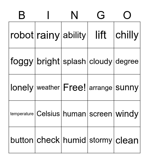 Unit 6 & 7 Bingo Card