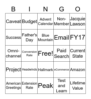 Buzzword Bingo Card