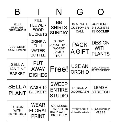 MOTHERS DAY Bingo Card