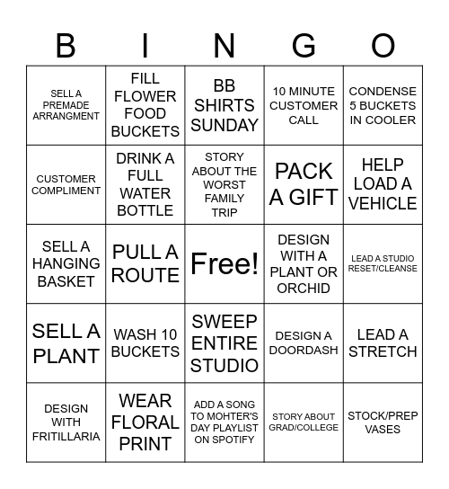 MOTHERS DAY Bingo Card