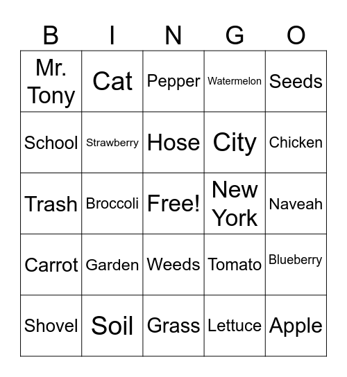 Harlem Grown Bingo Card