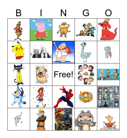 Famous Book Characters Bingo Card