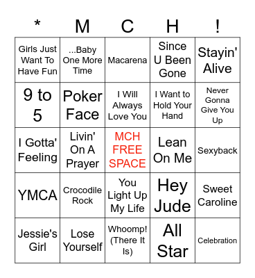 MUSIC MEMORIES THROUGH THE DECADES BINGO Card