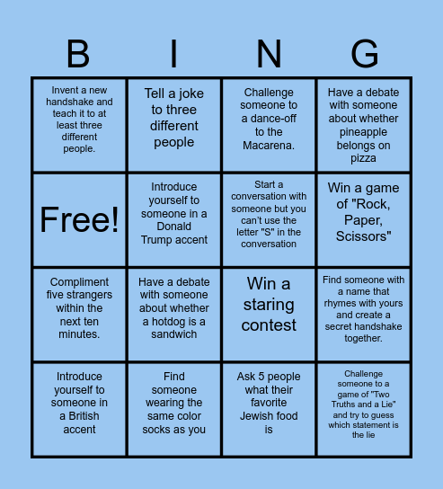 Welcome Bingo (When you get 4 in a row come to Abbey to claim your prize)!! Bingo Card