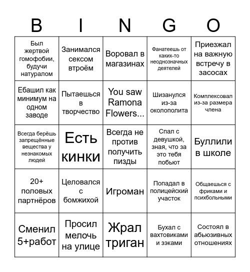 Гофман-бинго Bingo Card