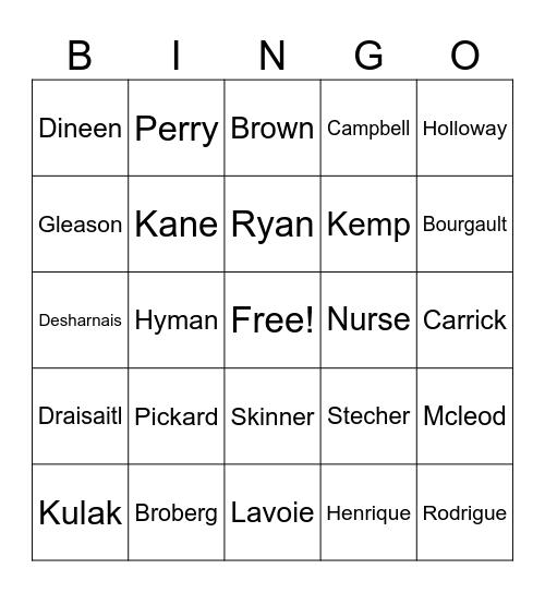 Oilers Bingo Card