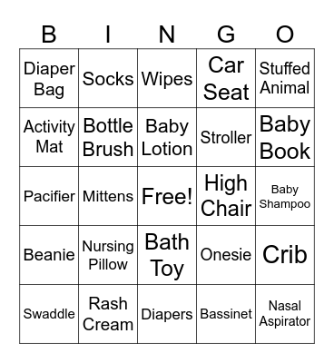 Baby Bingo Card