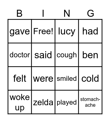 IN THE HOSPITAL Bingo Card
