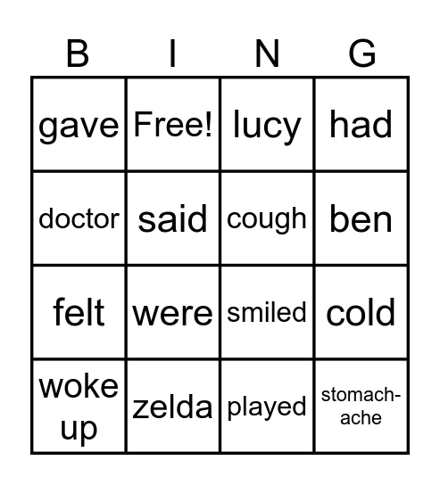 IN THE HOSPITAL Bingo Card