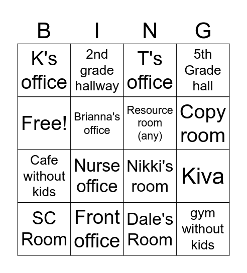 W.A.A Bingo Card