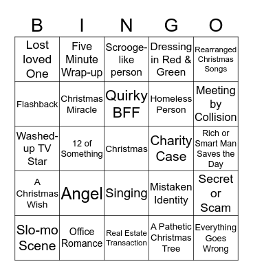 Cheesy Christmas Hallmark Movie Bingo! Bingo Card