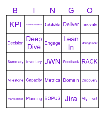 MISC TPM Buzz Word Bingo Card