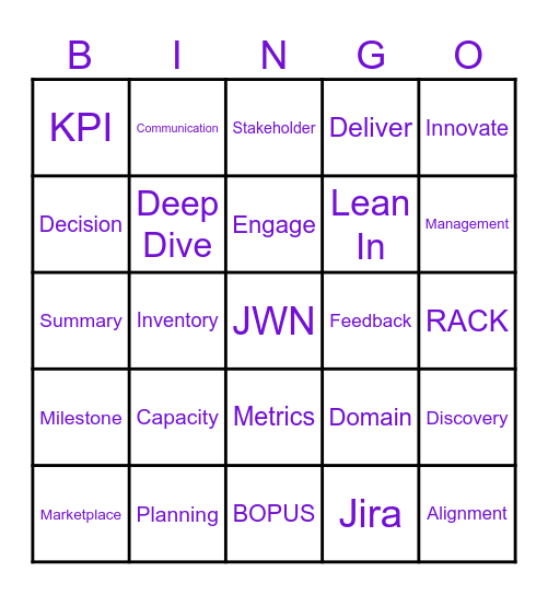 MISC TPM Buzz Word Bingo Card
