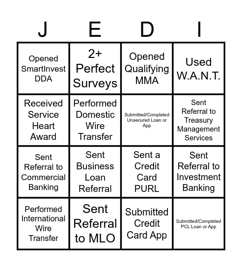 GALACTIC BANKING BINGO: THE FORCE OF FINANCE AWAKENS! Bingo Card