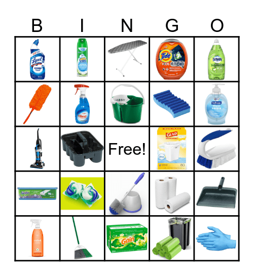 Cleaning Supplies Bingo Card