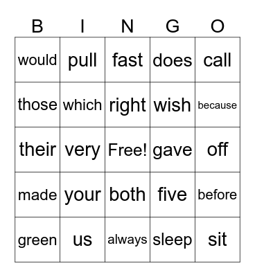 Bingo Card