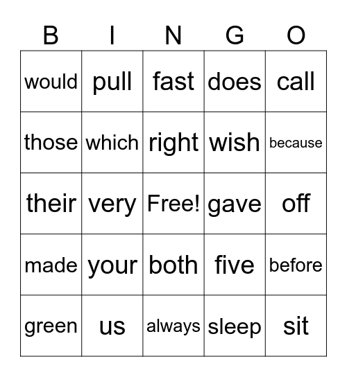 Bingo Card