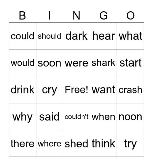 Red Hen and Chicken Little Word Review Bingo Card