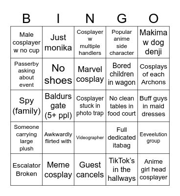 Otafest Bingo Card