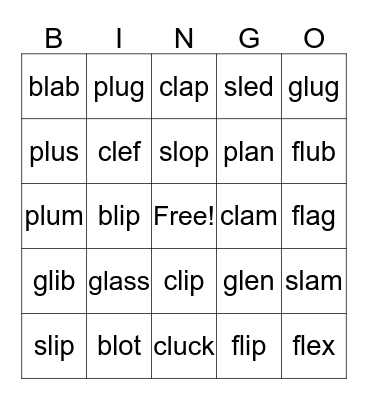 L blends Bingo Card