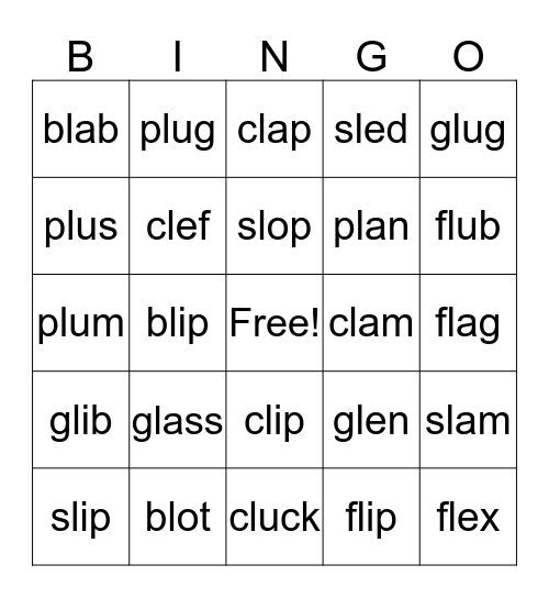L blends Bingo Card
