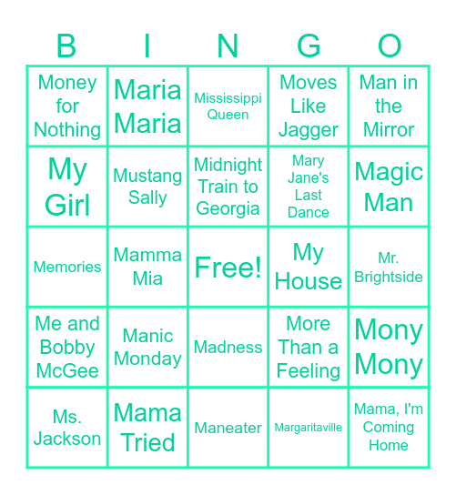 M is for May Bingo Card