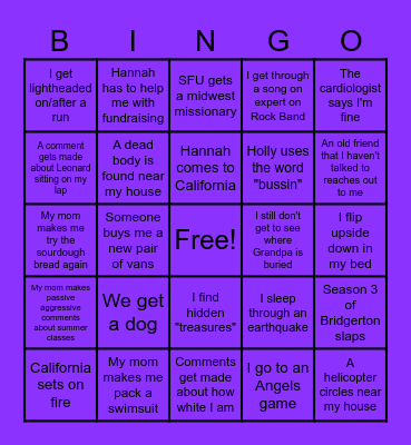 Summer 2024 Bingo Card