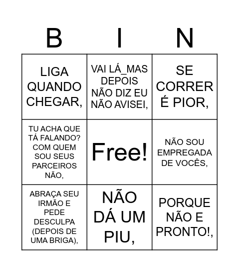 BINGO DIA DAS MÃES Bingo Card