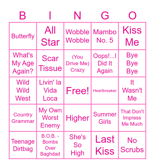 Millennium Bingo Card