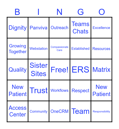 BayCare Bingo Card